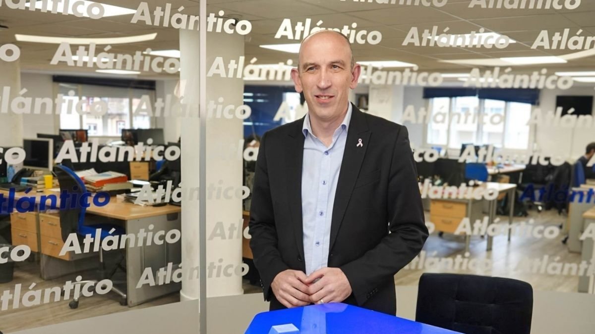 Roberto Gaspar, durante a súa visita a Atlántico TV.