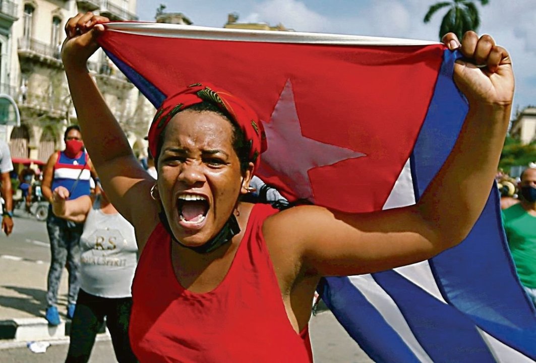 Los manifestantes volvieron ayer a las calles de Cuba como en las protestas de 2021.