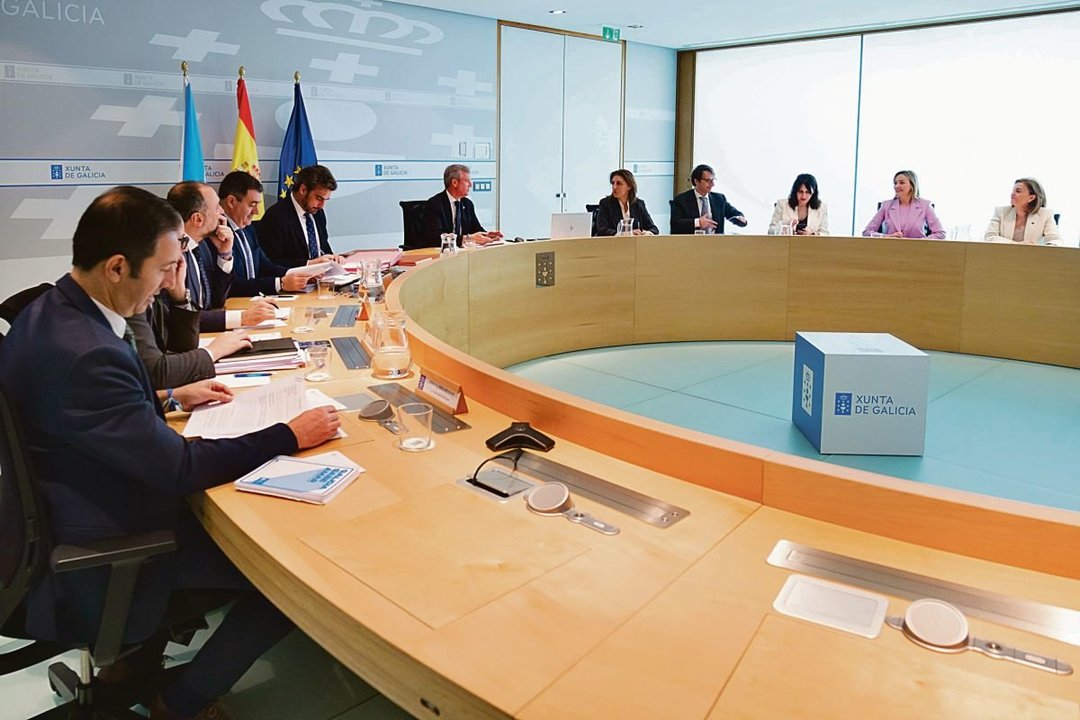 Alfonso Rueda preside la reunión del Consello de la Xunta, celebrado el jueves.