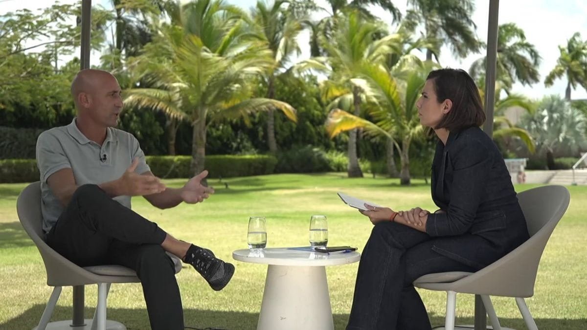 Luis Rubiales, en la entrevista con Ana Pastor para La Sexta, en Punta Cana.