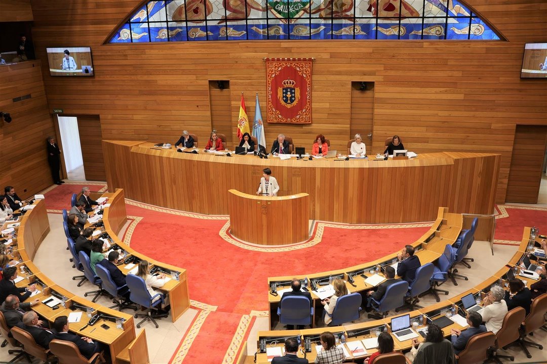 Intervención de Ana Pontón, líder del BNG, en el Parlamento de Galicia.
