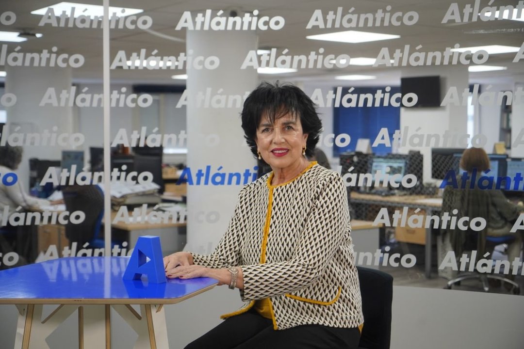 Marina Troncoso, en el set de Atlántico TV.
