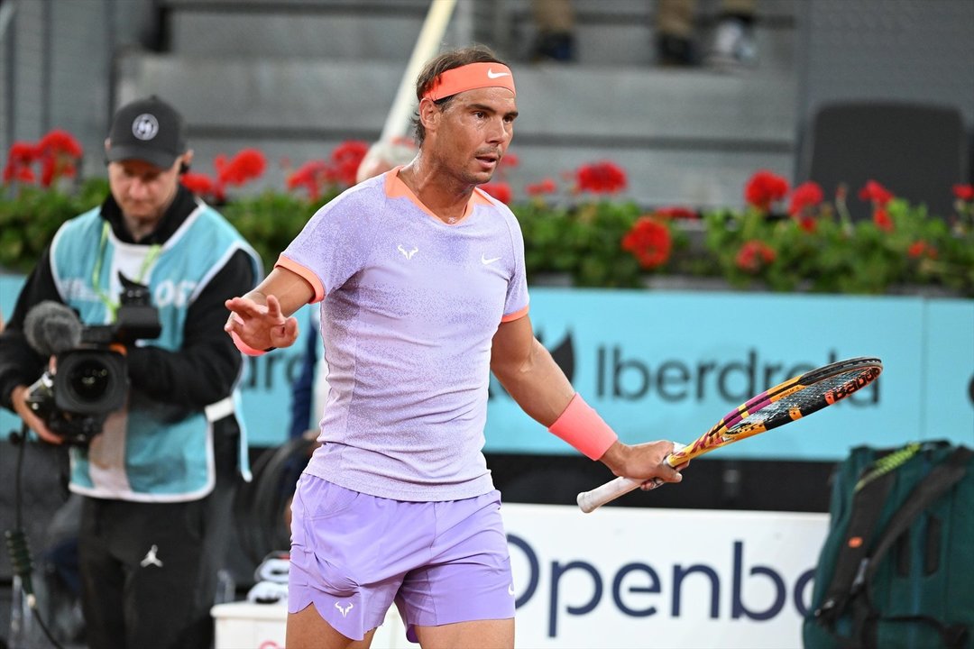 Rafa Nadal en el Mutua Madrid Open, a 27 de abril de 2024, en Madrid. // EP