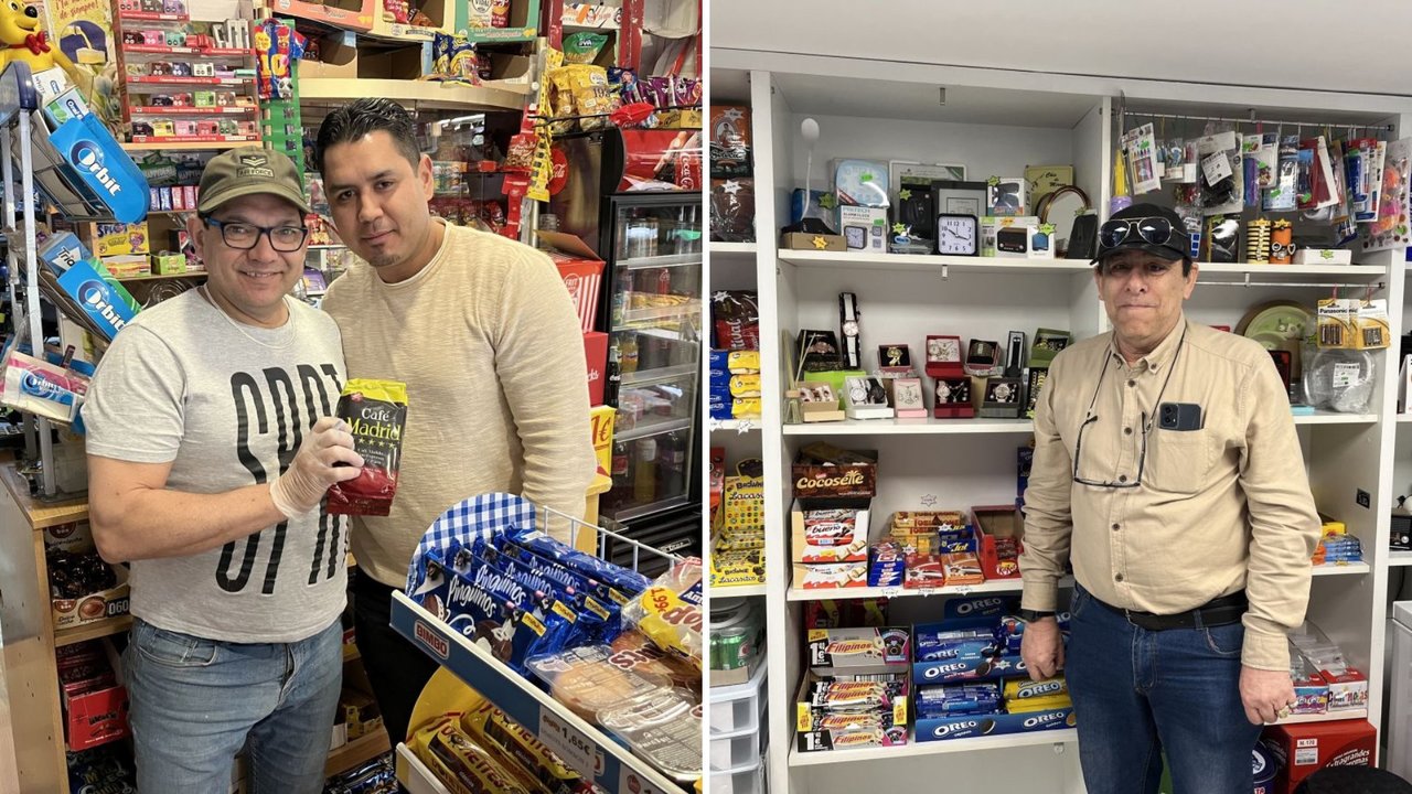 Alberto y Ángel en la tienda que el primero tiene en la calle Camelias y Víctor Alfredo Hugo en su tienda de la calle Serafín Avendaño.
