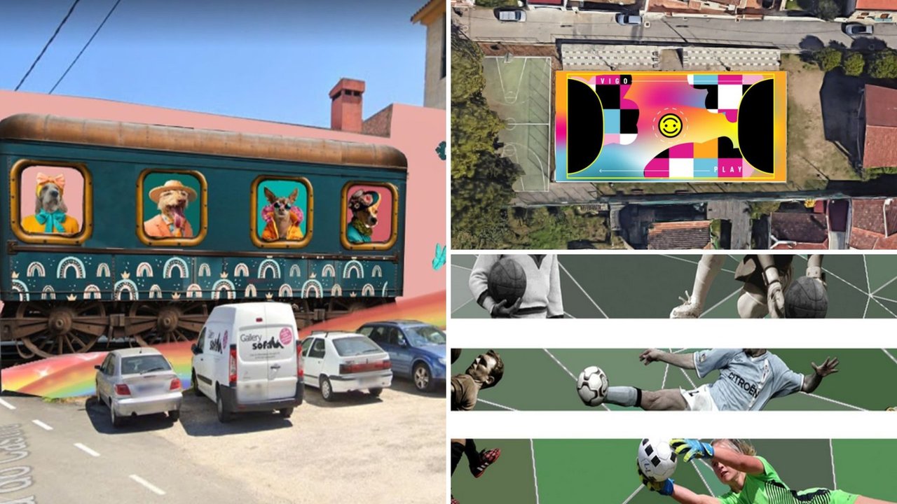 El diseño de Eva Casais se situará sobre un muro en Matamá; el malagueño Víctor “Play In Colors” pintará un colorido mural en la superficie de la pista deportiva de A Salgueira; y el diseño de Slim Safont para el muro del campo de fútbol de Coia.